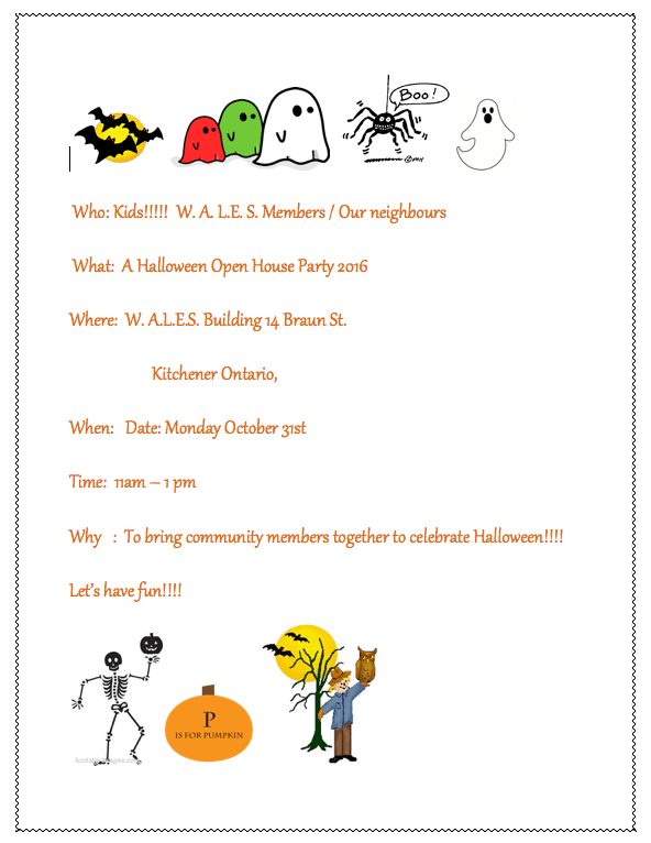 halloween party poster at WALES