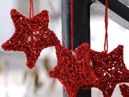 knitted winter stars
