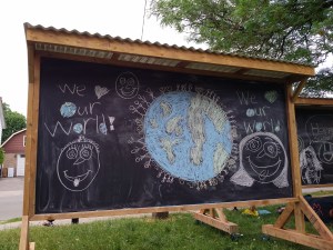 chalk art done by neighbourhood children