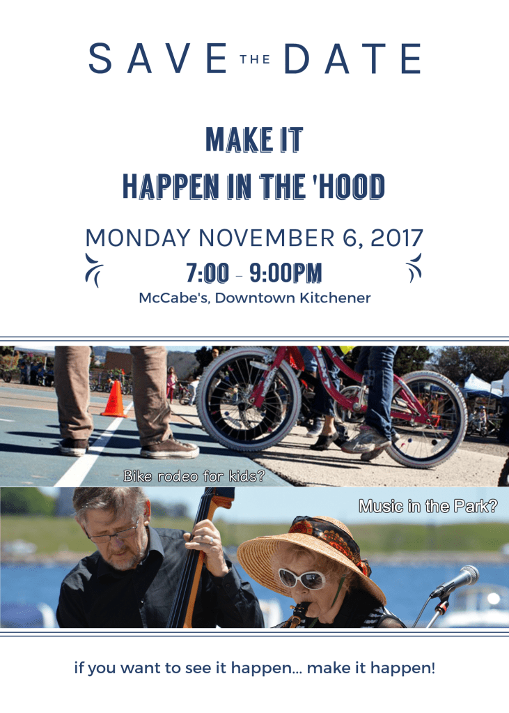 save the date poster for neighbourhood planning event monday november 6 2017