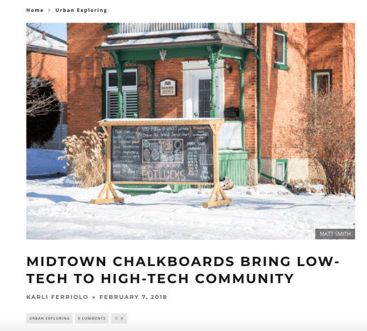 Screen Shot of chalkboard article in the Community Edition