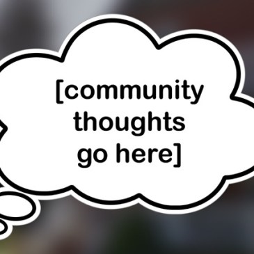 mock up of a thought bubble that would be put up around the neighbourhood