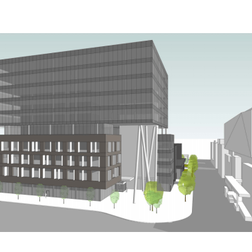 Architectural rendering of proposed changes to Breithaupt Block 3 development