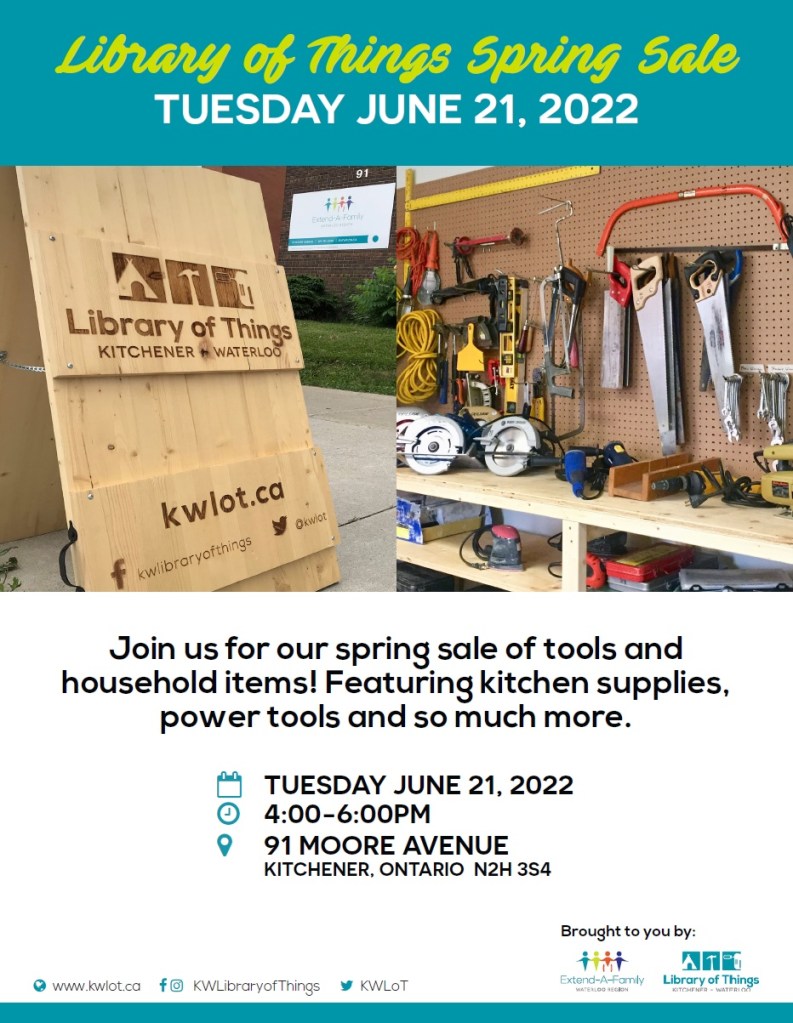 Library of Things Spring Sale
Tuesday June 21, 2022